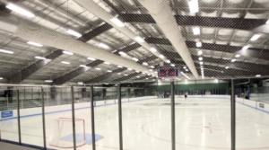 polycarbonate ice rink barrier provides high optical clarity